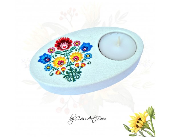 Suport decorativ pentru lumanare - model traditional 122101